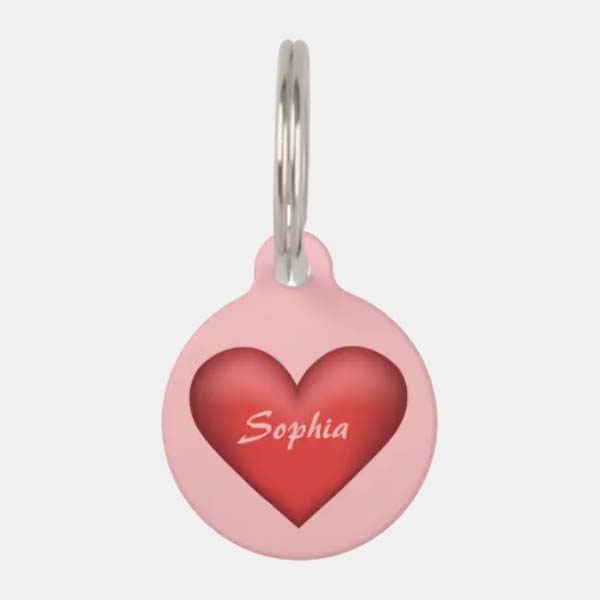 Red Heart Pet Tag